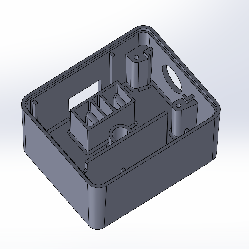 Outlet case model in SolidWorks